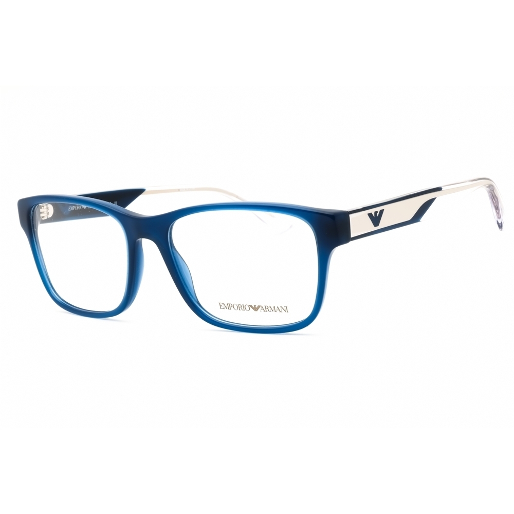 Emporio Armani EA3239 Eyeglasses Shiny Opaline Blue Acetate Rectangle